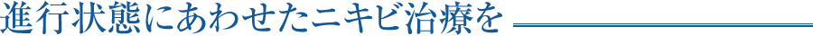 進行状態にあわせたニキビ治療を